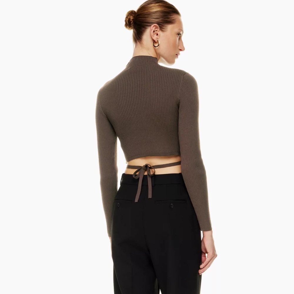 Babaton knit tie back turtleneck